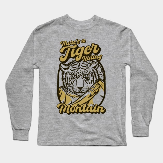 Tiger Hiding Mountain Long Sleeve T-Shirt by Riza Budiarto